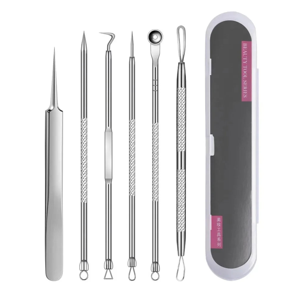 Stainless Steel Blackhead Remover Tools Comedone Extractor Tweezers Qme