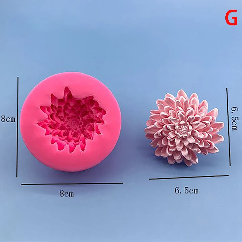 Silicone Cake Mold Chocolate Soap Making Tools Candle Mould Embossed Flower Aromatherapy Candy Handmade Wedding Decor Qme chrysanthemum1