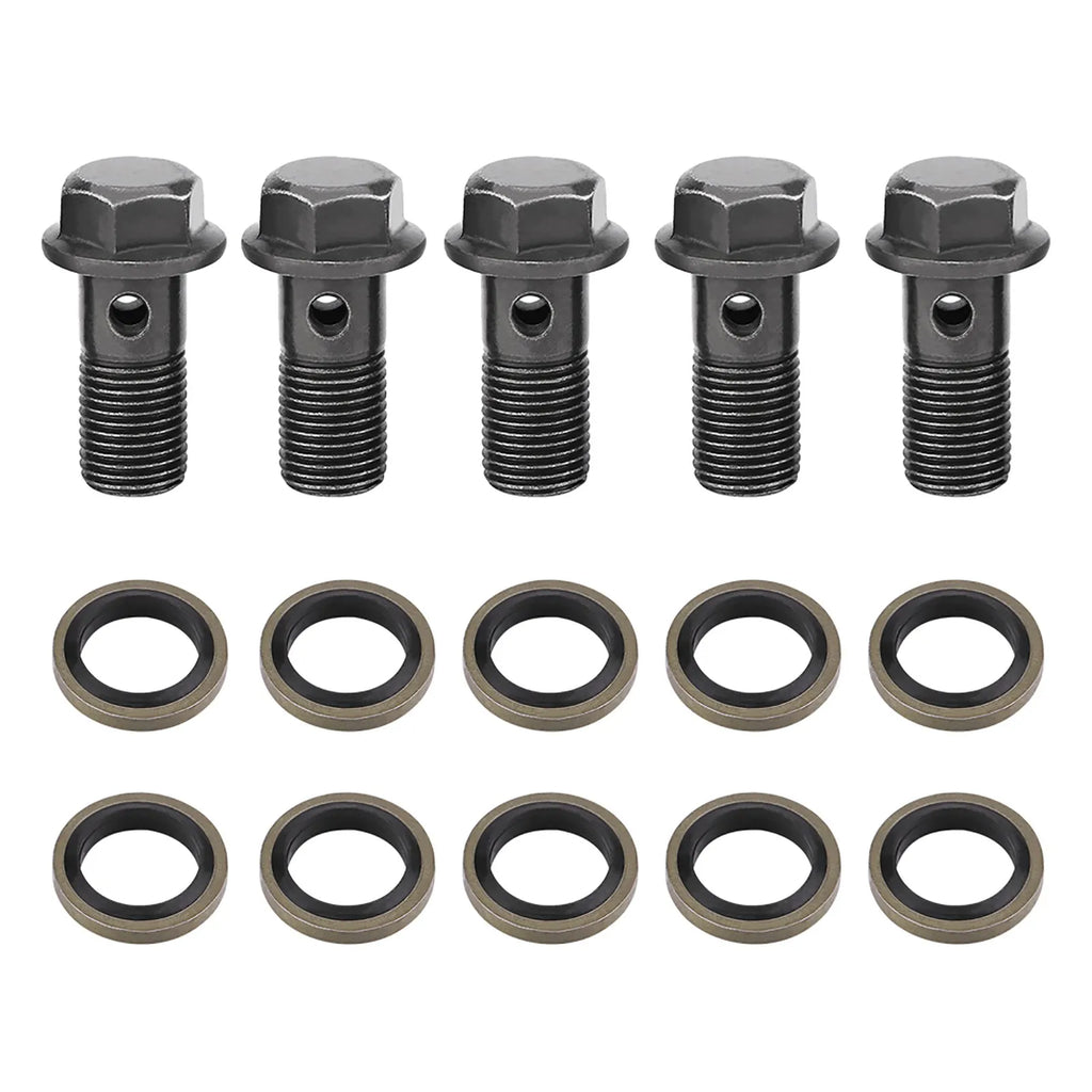 Motorcycle Banjo Bolts & Washers for Brake Caliper Master Cylinder M10 x1.25/M10 * 1.0mm Brake Motorcycle Brake Bolt Qme M10 x1.0mm