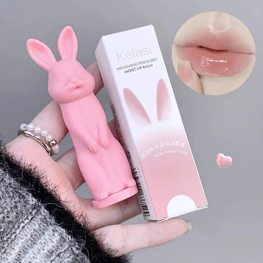 Cute Rabbit Moisturizing Lipstick Prevent Dryness Fade Lip Lines Qme pink