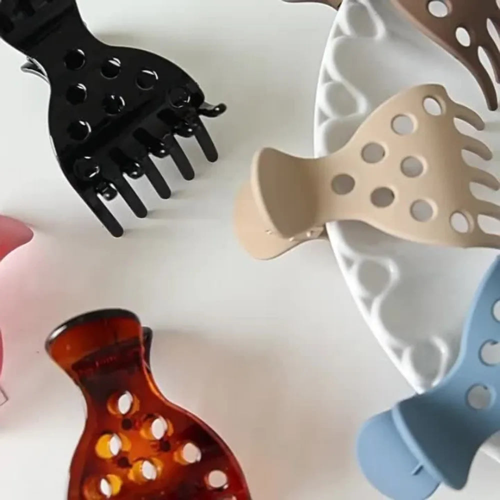 Matte & Glossy Hair Claw Clips, Hollow Out Non-slip Jaw Clips For Curly Thick Hair, Women's Hair Accessories Qme