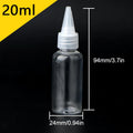 3- Empty Dropper Bottle Transparent Plastic Refillable Nozzle Cap Qme 20ml