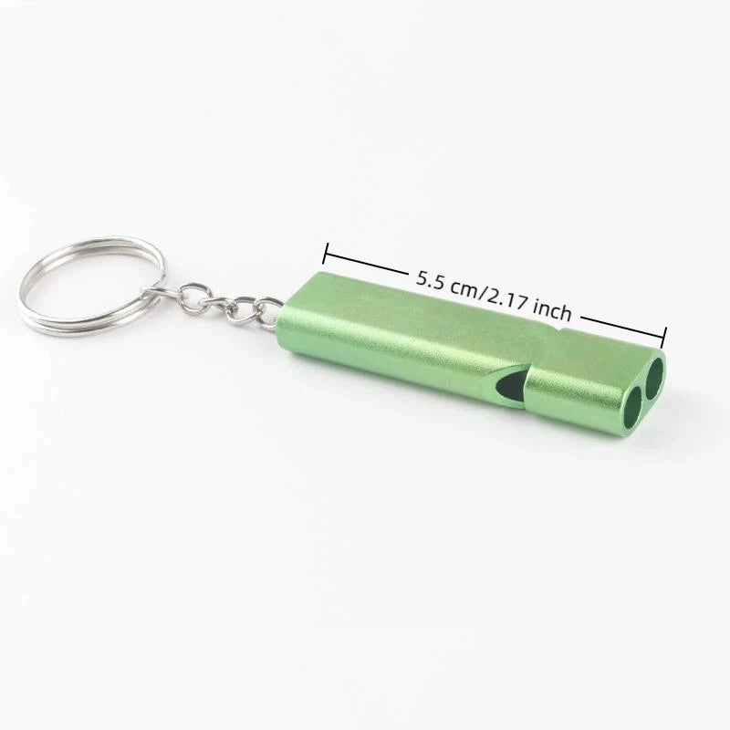 Dual Frequency Survival Whistle Flat Metal Outdoor Hiking Climbing Qme
