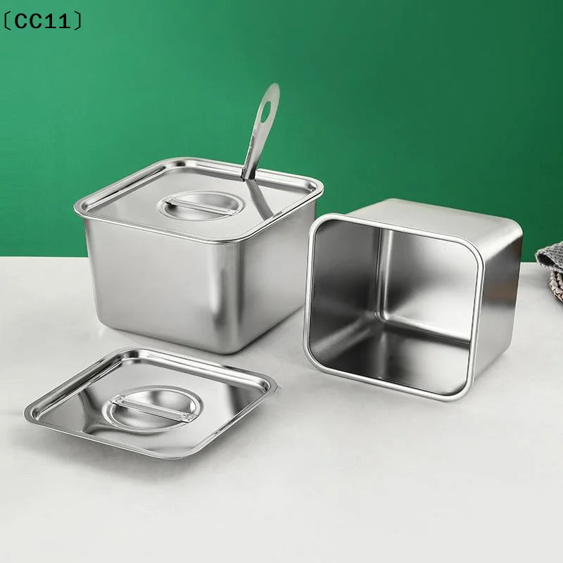 Stainless Steel Tank Box Cover Kitchen Oil Basin Square Barrel Qme