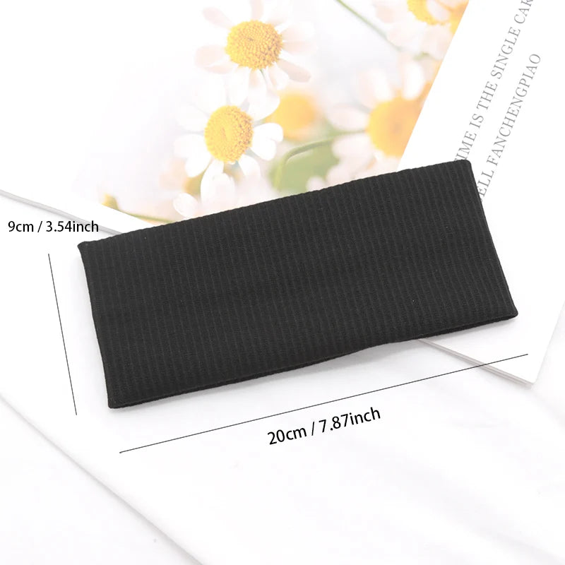 Elastic Solid Headbands Women Yoga Knitting Hairbands Wash Makeup Qme