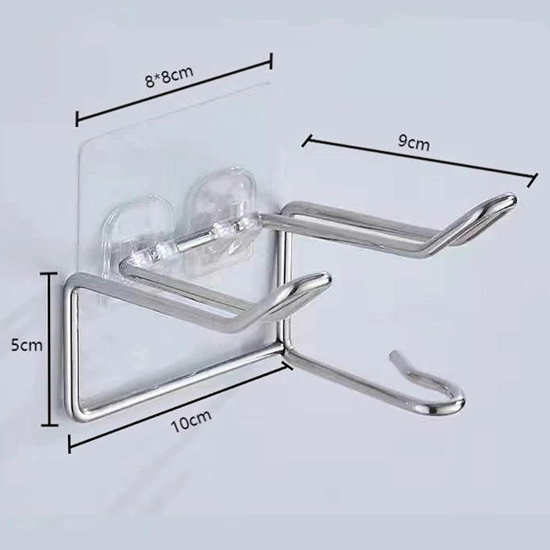 Wall Mounted Self-adhesive No Punching Easy Install Stainless Steel Qme Transparent