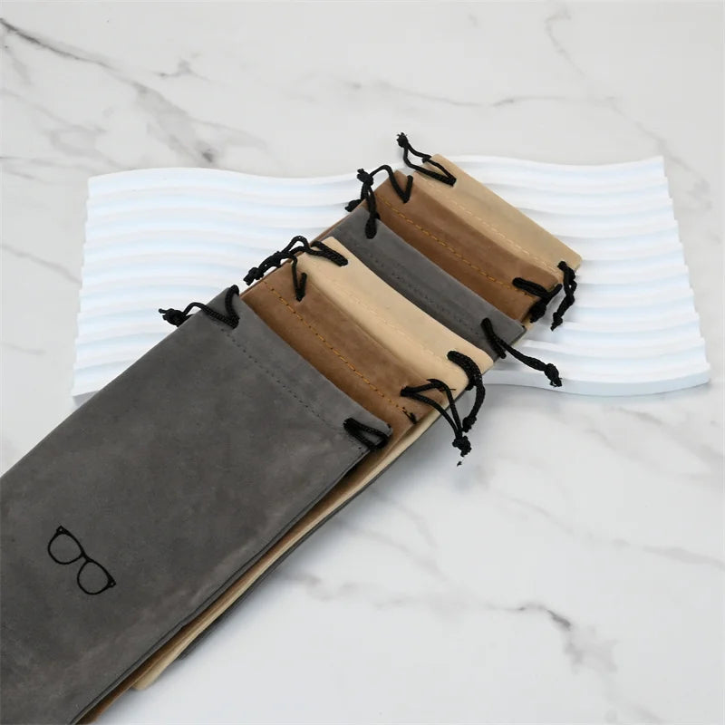 Fashion Portable Glasses Case Eyewear Accessories Soft Eyeglasses Bag Sunglasses Bags Solid Color Drawstring Pouch Bags Qme