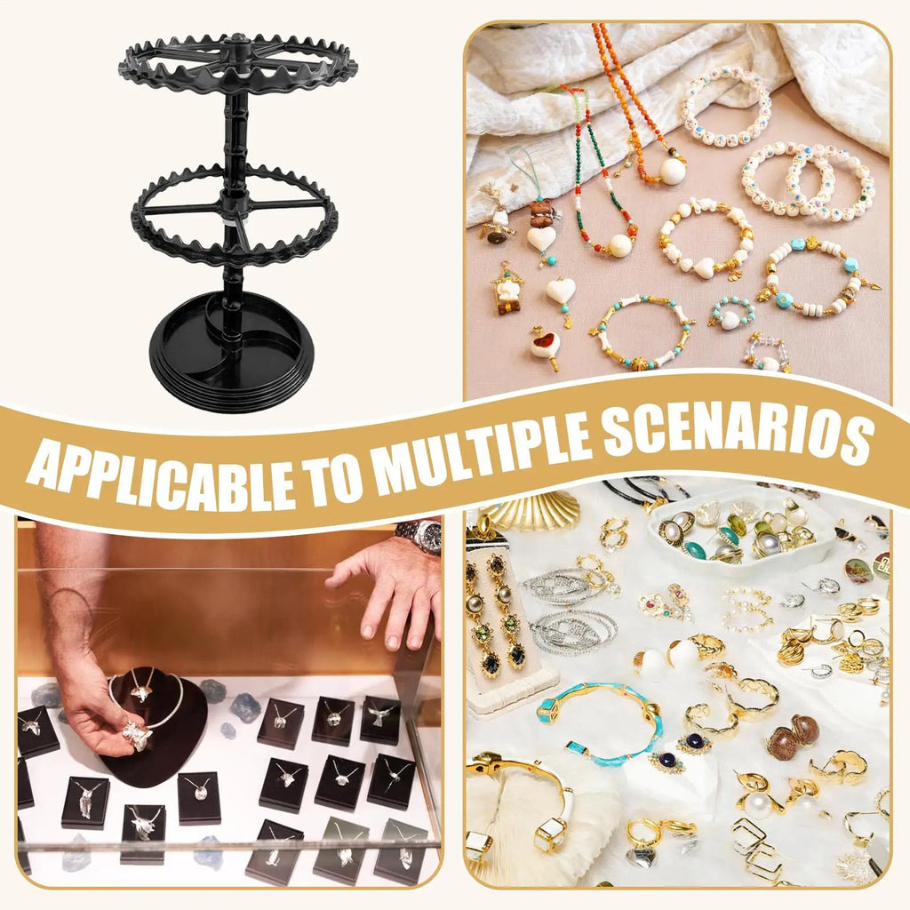 Jewelry Holder Organizer Double-layer Rotating Rack Earring Women Qme