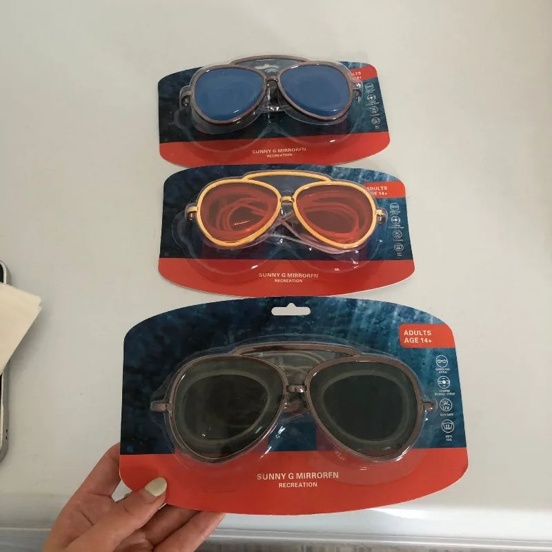 Full-vision Anti-fog Swimming Goggles Adults Mirror Lens Sun Qme