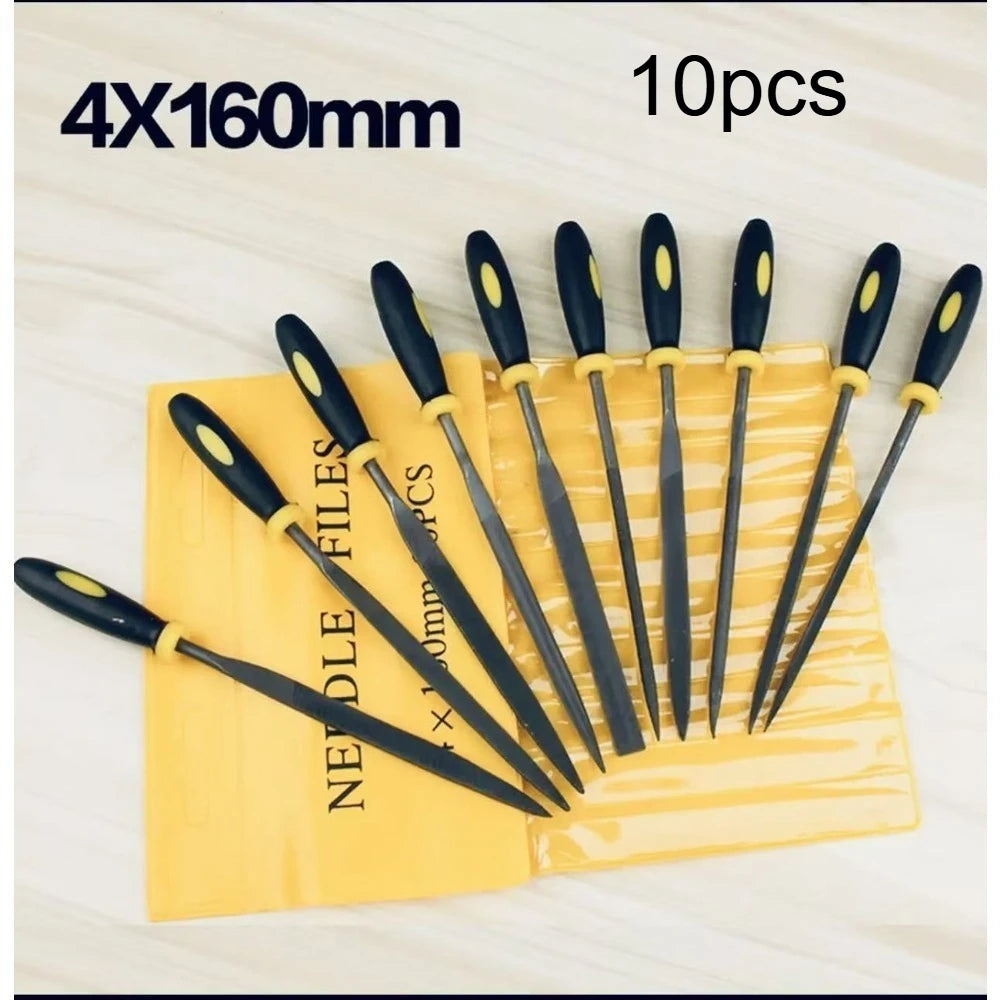 Mini Metal File Set16cm Assorted Needle Files Flat Round Triangle Half Round Hand File for Metal Wood Jewelry Polishing DIY Tool Qme 10pcs