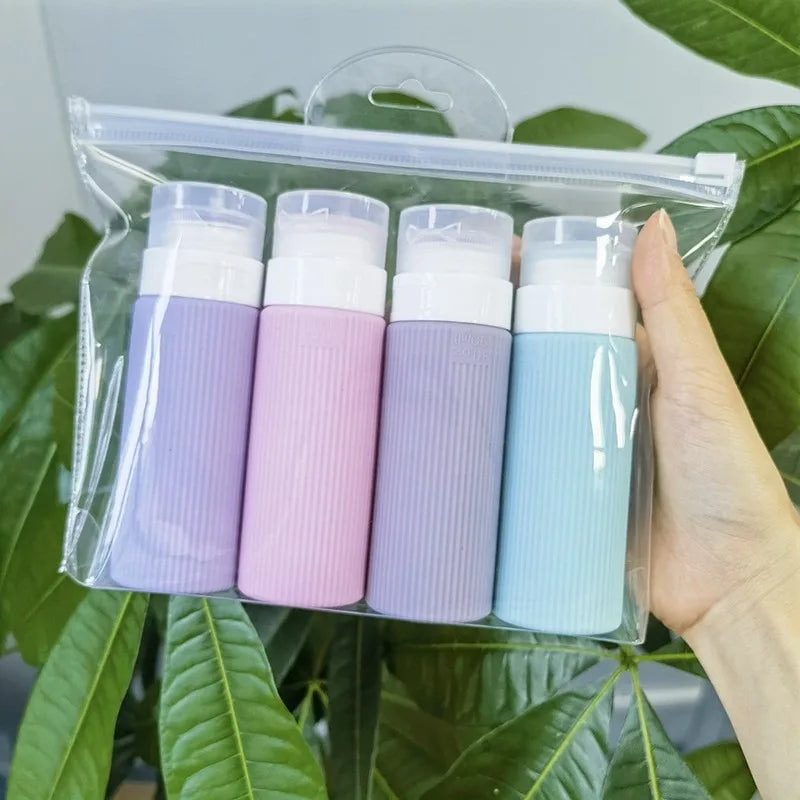 Compact Portable Silicone Travel Squeeze Bottles Leakproof Refillable Qme