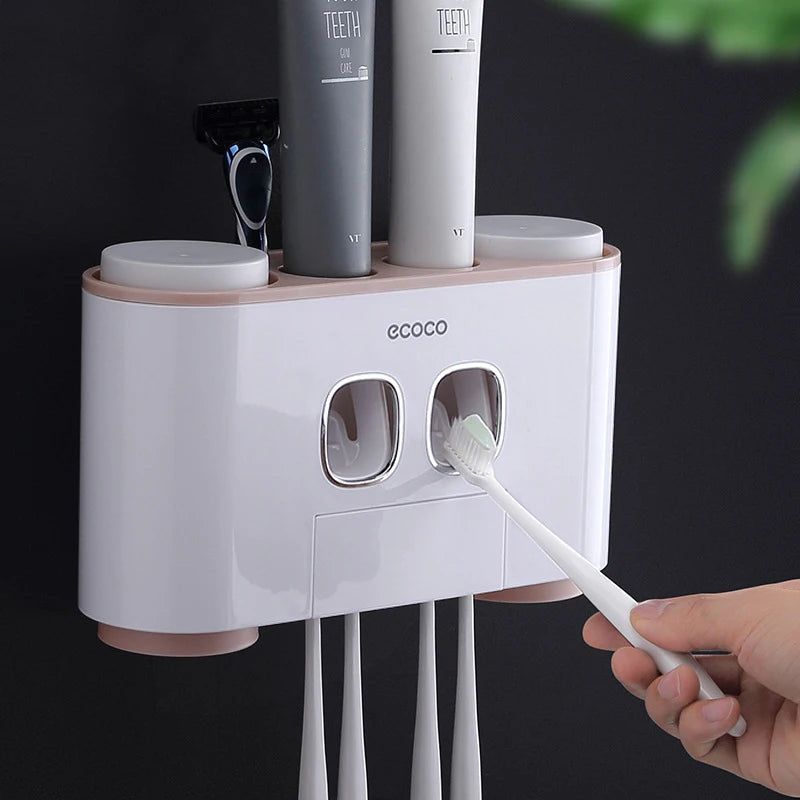Bathroom Accessories Magnetic Adsorption Toothbrush Holder Automatic Qme 12