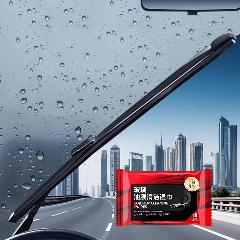 Car Oil Film Removing Wipes Anti-rain Oil Stain Cleaner Wipes Glasses Glass Anti-fog Wet Towel Front Windshield Cleaning Wipes Qme
