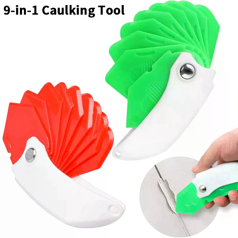 Glue Scraper Nine-in-one Multi-function Scraper Glass Glue Trimmer Sealant Applicator Scraper For Tile Window Grout Edge Removal Qme