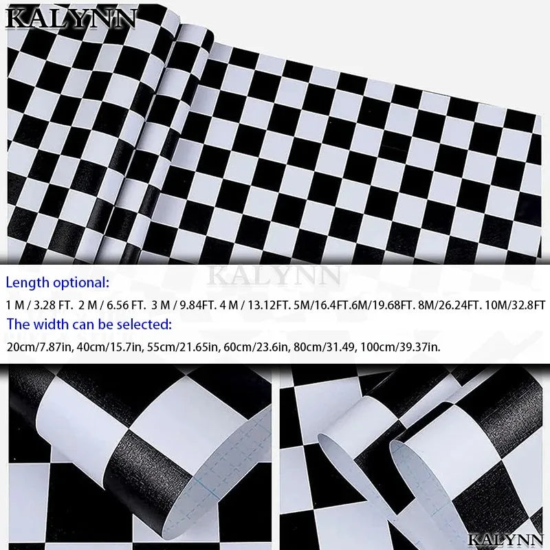 Checkered Contact Paper Peel Stick Black White Wallpaper Self Qme
