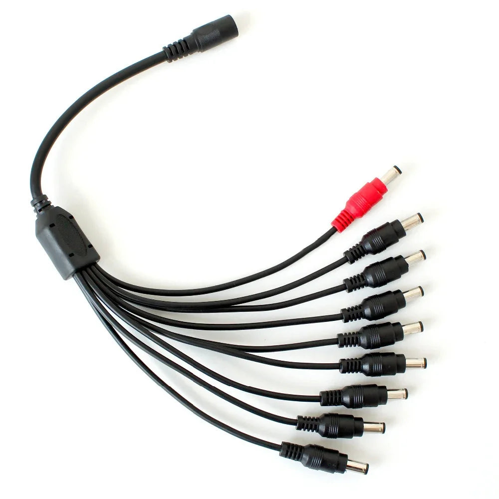 ESCAM 1 to 9 DC Power Splitter Cable DVR Plugs for CCTV Camera System video cctv accessories Qme