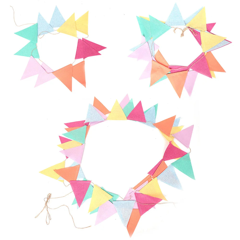 Multicolor Bunting Wedding Bunting Colorful Flag Double Side Colorful Flag Pennants Multicolor Bunting for Celebration Qme