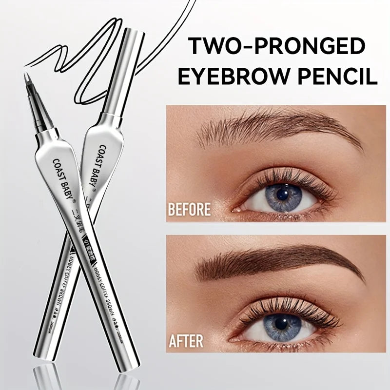 COAST BABY 2 Forks Precision Liquid Eyebrow Pen Waterproof Natural Qme