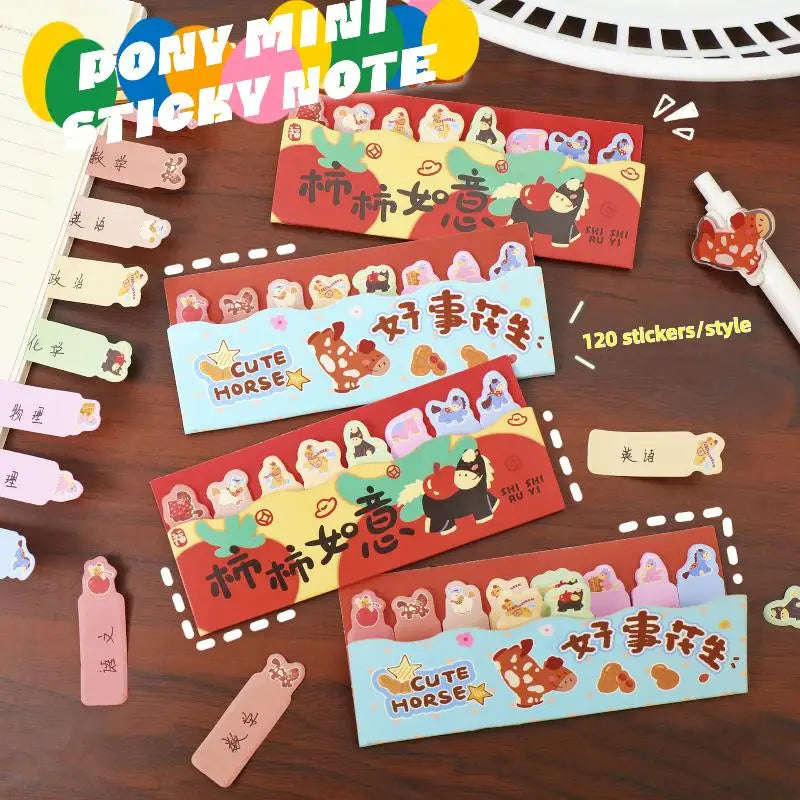 5 10Sets Cute Pony Cartoon Index Sticker Has Stickiness Tearable Qme