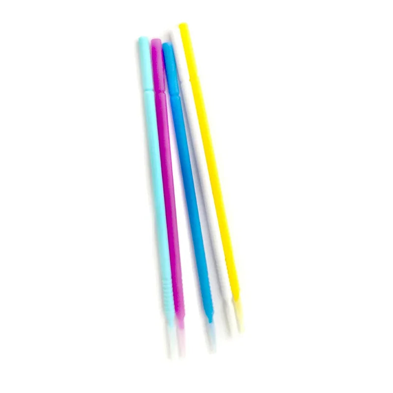 100pcs/Pack Bendable Micro Brushes Disposable Microbrush Applicators Eyelash Extensions Eyelash Glue Cleaning Brush for Eyelash Qme