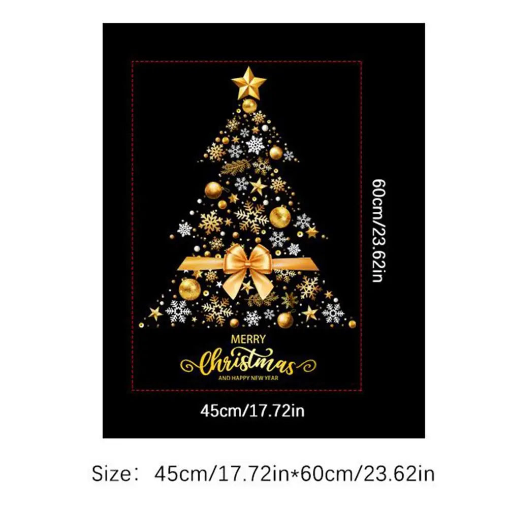 Christmas Clings Static Removable DIY Decorations Golden Tree Window Qme as shown China Mainland