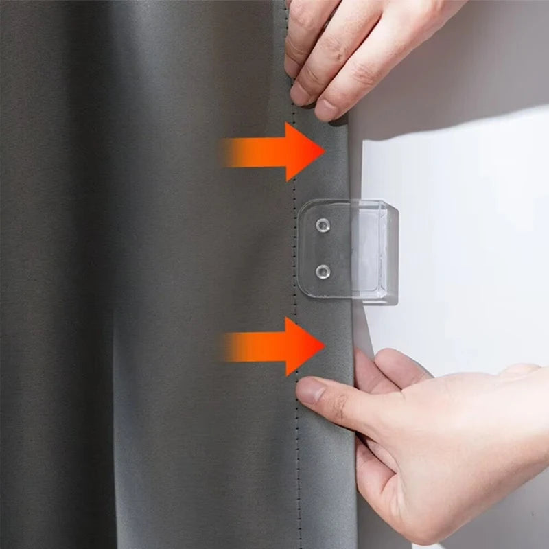 Clips para cortina de ducha de baño, fijador autoadhesivo de plástico a prueba de viento, gancho de Clip de borde transparente, Qme