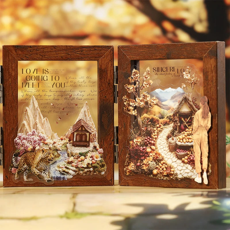 Fairy Tale House Scenery Stickers, Multi-Scene Collage Materials for Journal Scene Creation, Elegant Stationery for Students Qme