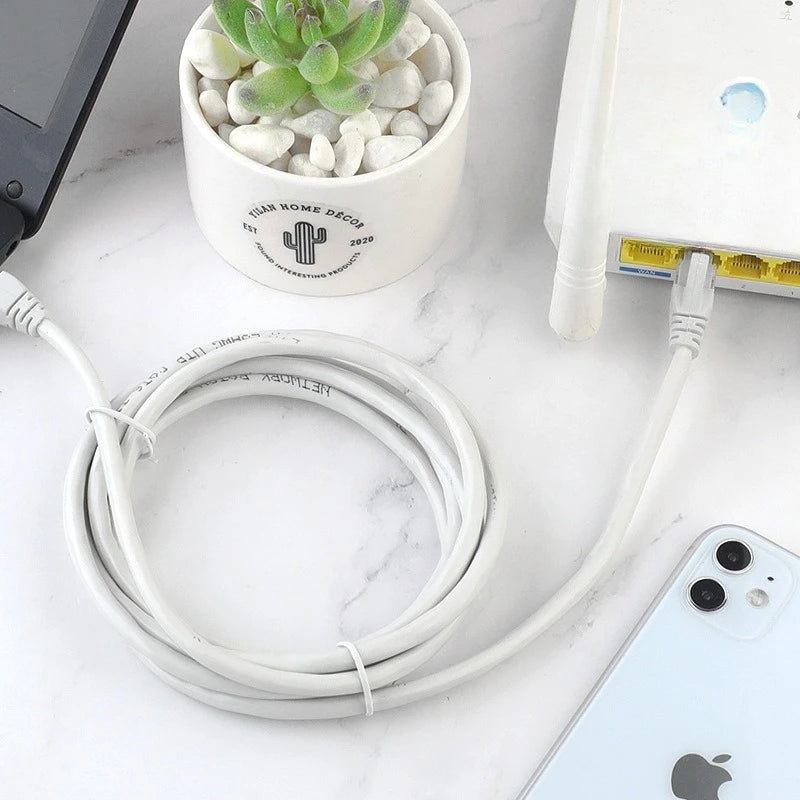 1PCS Cat5e Ethernet Cable with Crystal Head 1m High Speed Network Cable for Computer Broadband Internet Connection Twisted Pair Qme Gray 20M
