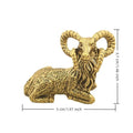 Giant Horned Antelope Copper Cast Goat Ornament Vintage Aged Brass Sheep Office Desk Entryway Ruler Craft Qme a