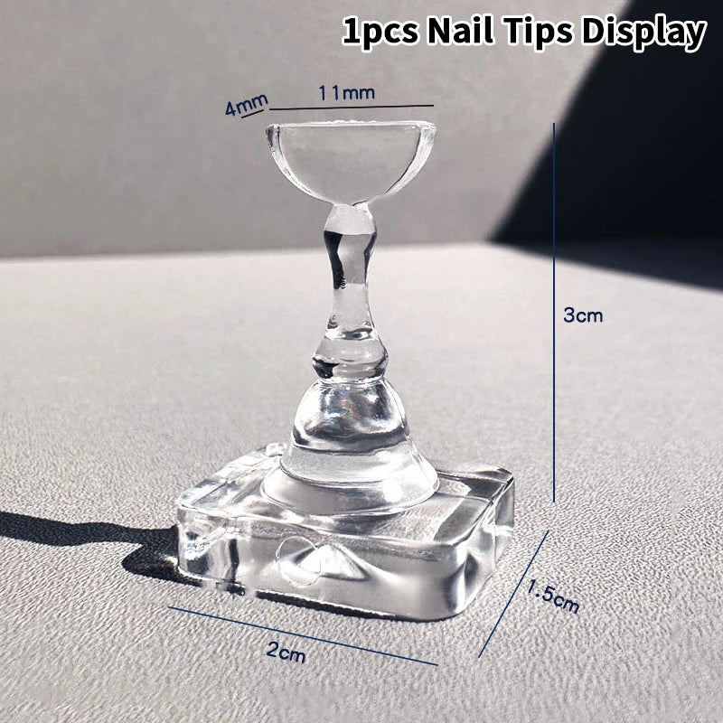 1 5 10Grid Non-magnetic Nail Display Stand Reusable Holder Sample Qme A1