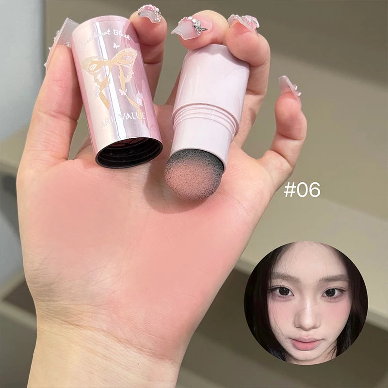 ART VALUE Blush Powder Stick Single Color Lasting Matte Monochrome Blush Orange Nude Makeup Stick Contouring Shadow Blusher Qme 06