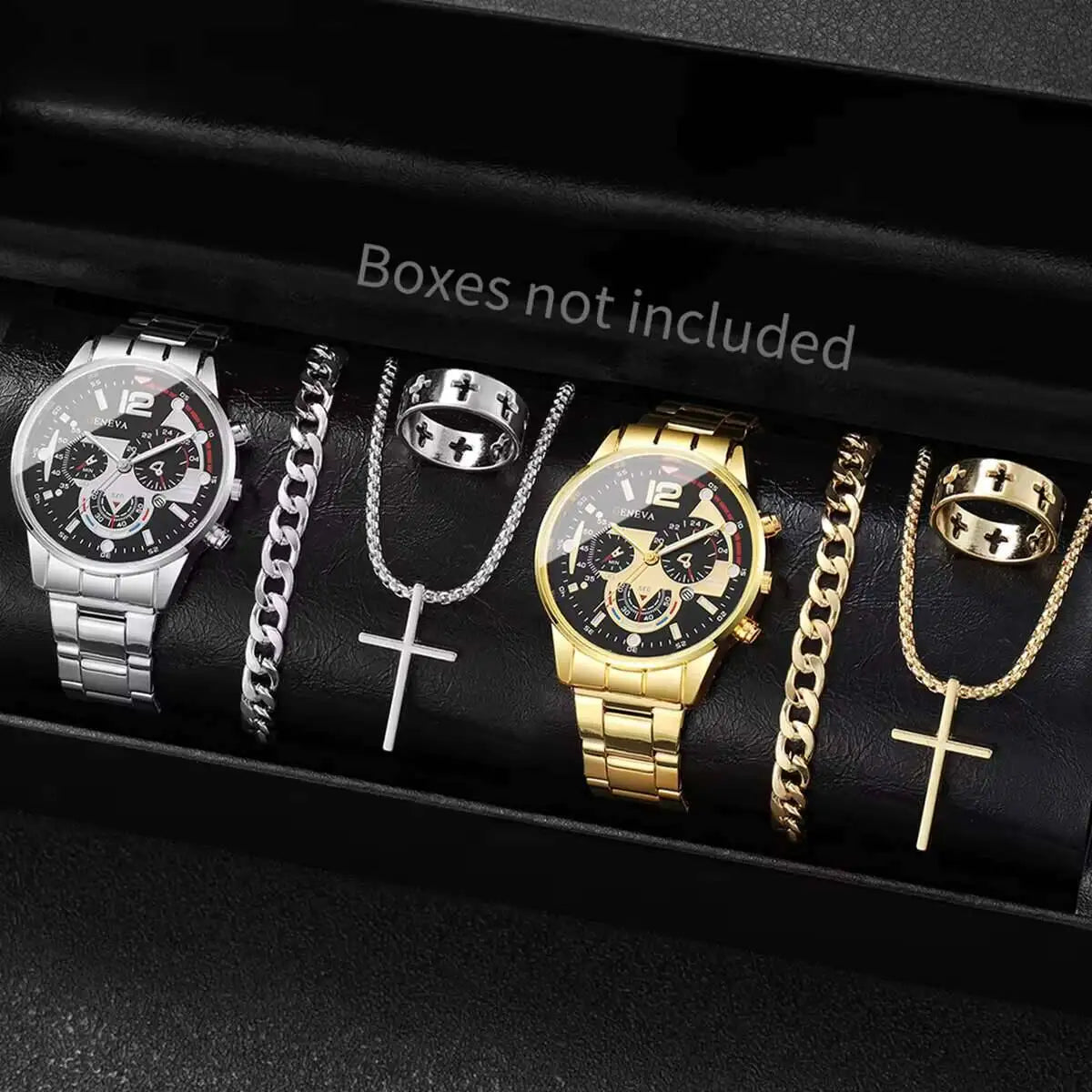 Men's Watch Steel Belt Calendar Quartz Sports Night Light Pointer Quartz Watch Men's Watch Qme