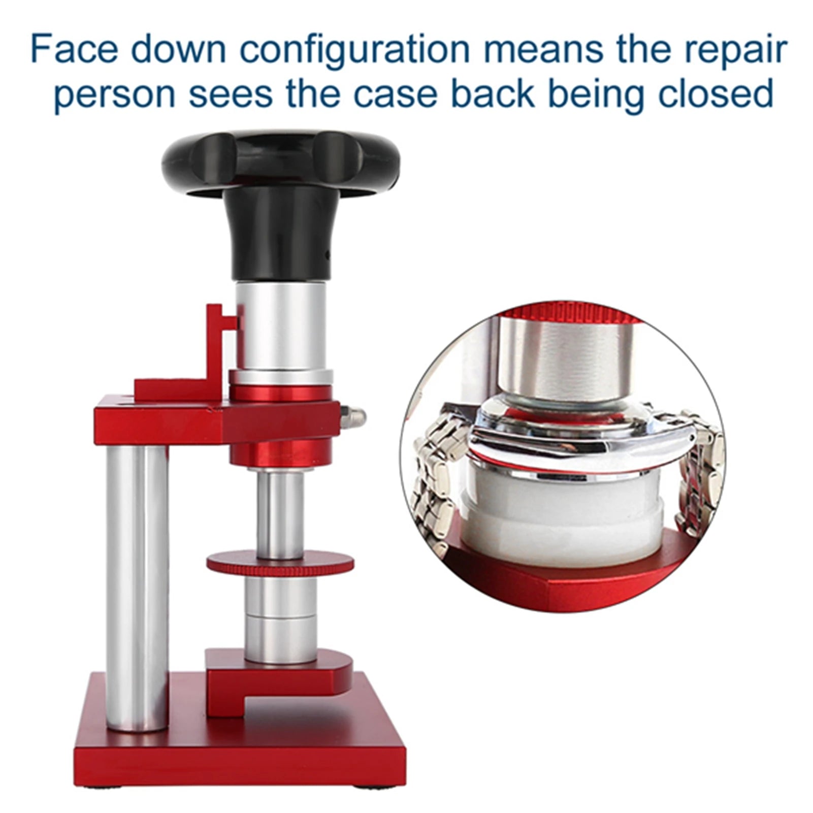 Screw Type Crystal Bezel Watch Back Case Cover Press Tool with 20 Dies Pressing Repair Watch Case Press for Watchmaker Qme