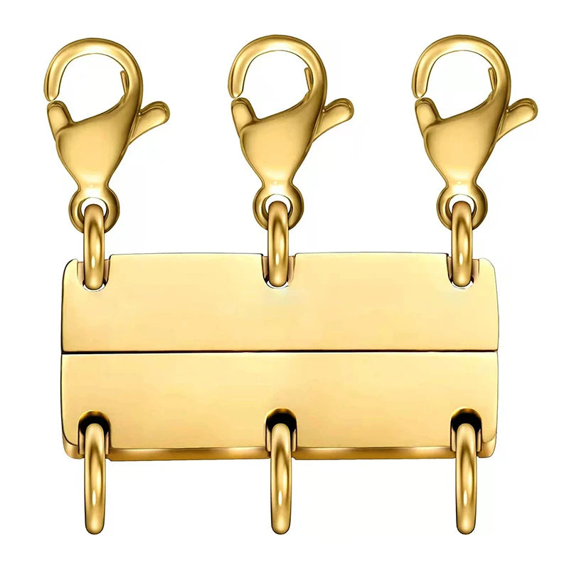 Layered Necklace Clasp 18K Gold and Silver Color Necklace Separator for Layering Multiple Necklace Clasps and Closures for Women Qme 4