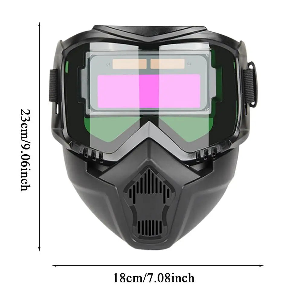 Welder Helmet Auto Darkening Detachable Welding Protector Soldering Protective Hood Welder Face Protector for Metal Processing Qme Standard model