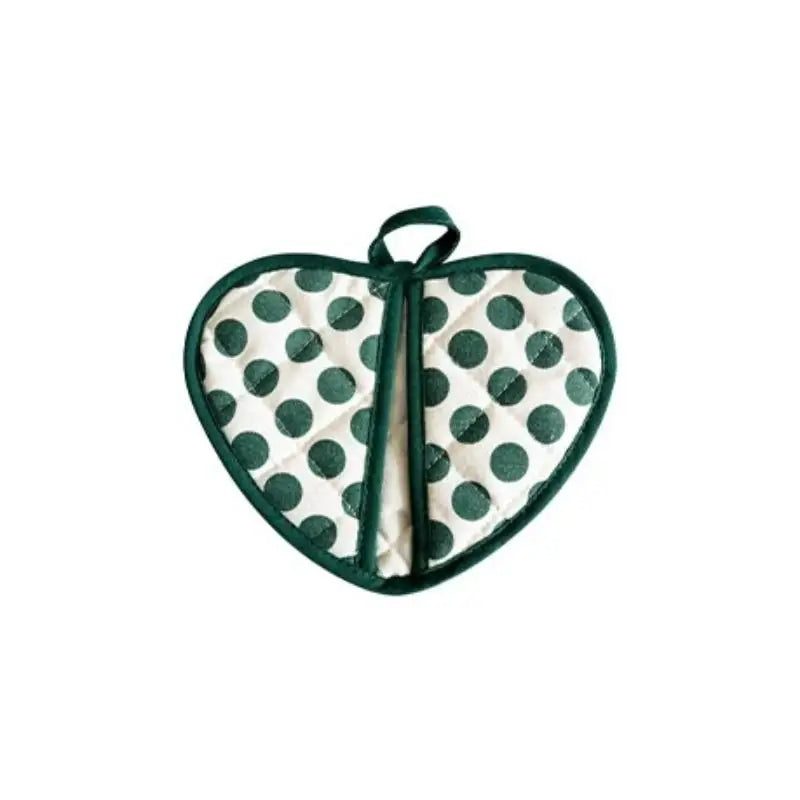 Heart-shaped Hand Clip Heat Insulation Pad Coaster Anti-scalding Qme 1PCS Green