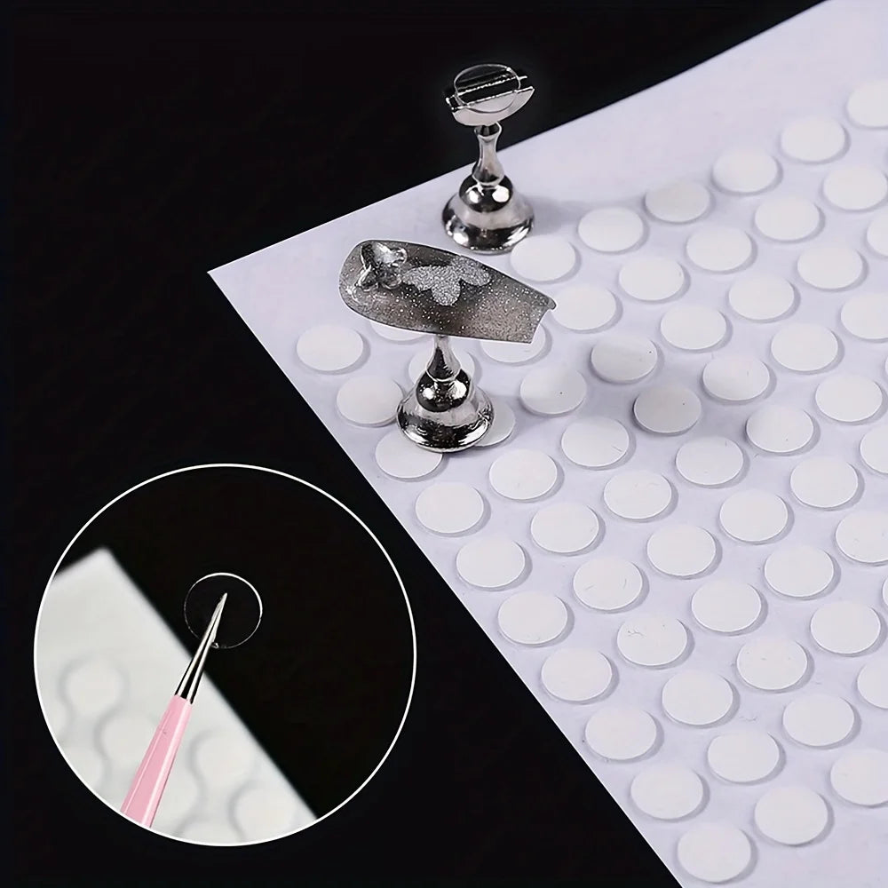 Manicure Support Double-sided Adhesive Tape,Acrylic Nail Art Work Display Board Paste For Nail Art Practice Stand Display Holder Qme