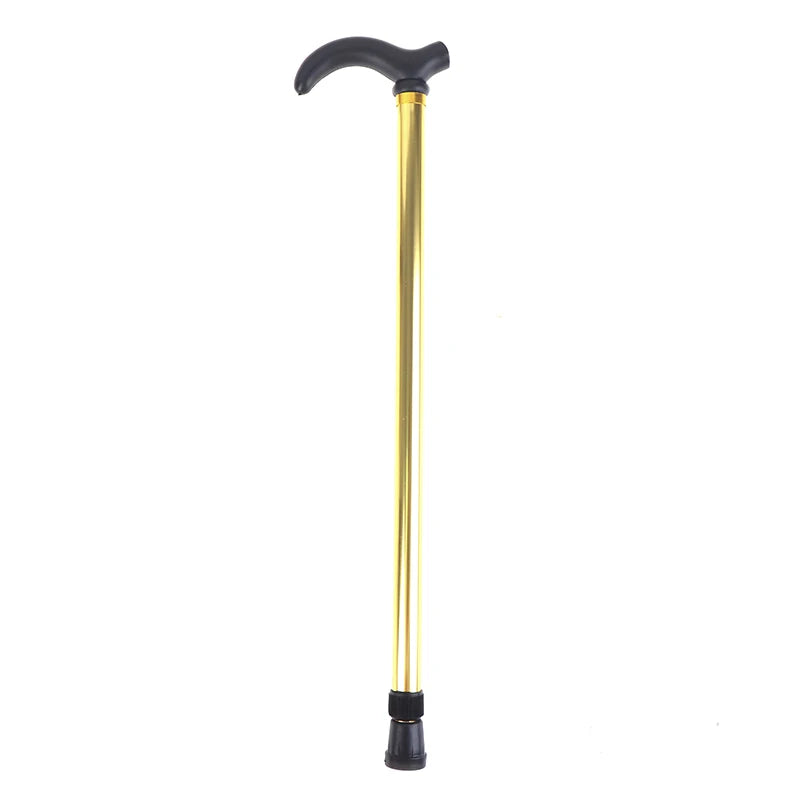 Adjustable Walking Stick 2 Section Stable Anti-skid Crutch Old Man Qme Gold