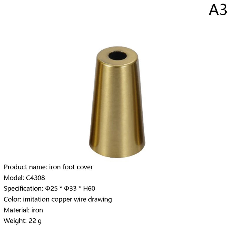 Furniture Iron Foot Cover Copper Tip Brushed Brass Table Chair Qme A3