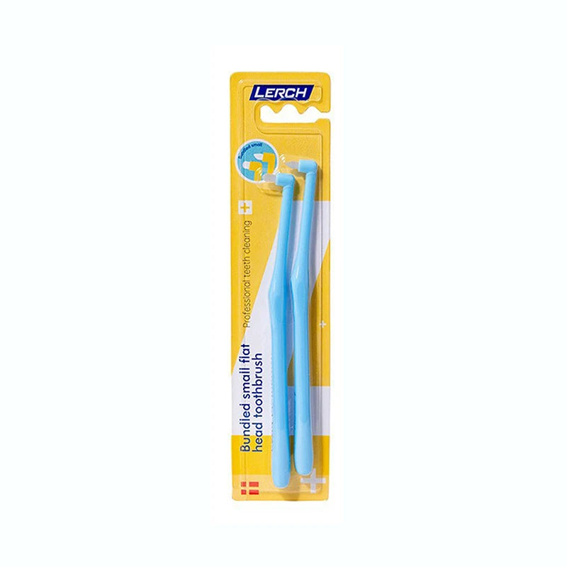 Small Head Single-beam Teeth Cleaning Toothbrush Interdental Brush Qme 2PCS Blue