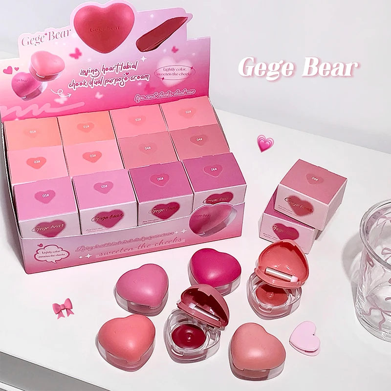 Gegebear Love Lip Cheek Cream Matte Powder Soft Valentine's Day Qme