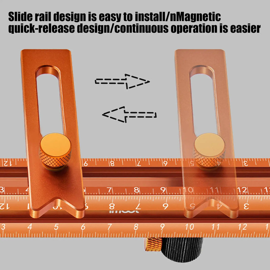 Carpenter Ruler 4-Sided Magnetic Base Gauge Metal Precision Carpentry Qme