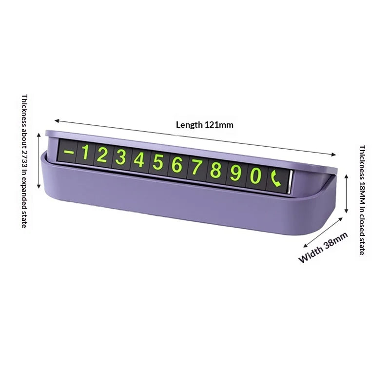 Temporary Parking Phone Number Plate Hidden Telephone Car Park Stop Qme