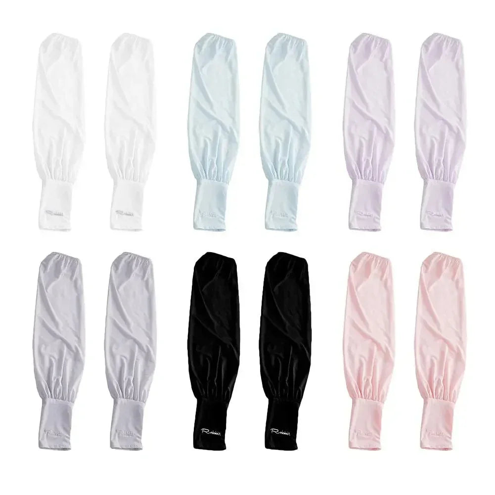 Summer Loose Sunscreen Driving Ice Silk Sleeve Female Long Length UV Protection Arm Arm Glove Sleeves Super Soft Breathable Qme