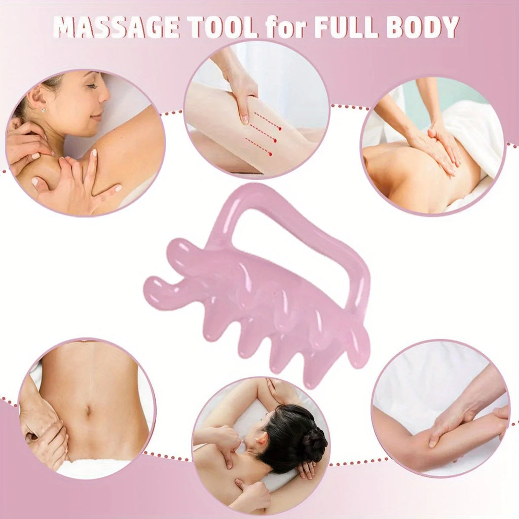 Pink Resin Massage ToolEasing Muscle Tension And Promoting Lymatic Flow, Suitable for The Neck, Shoulders, Back, Waist, And Legs Qme