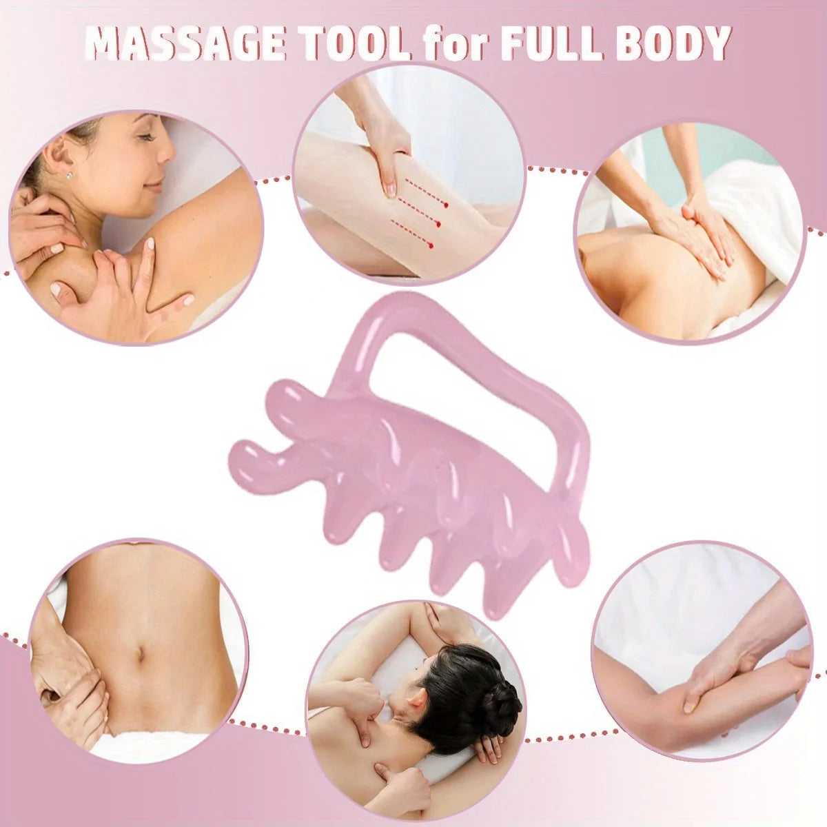 Pink Resin Massage ToolEasing Muscle Tension And Promoting Lymatic Flow, Suitable for The Neck, Shoulders, Back, Waist, And Legs Qme