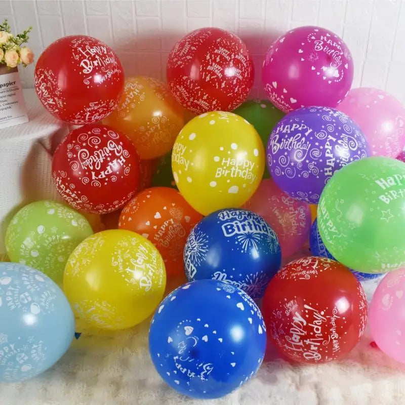 Digital Birthday Balloon Letter Printed Happy Latex Party Scene Decor Qme