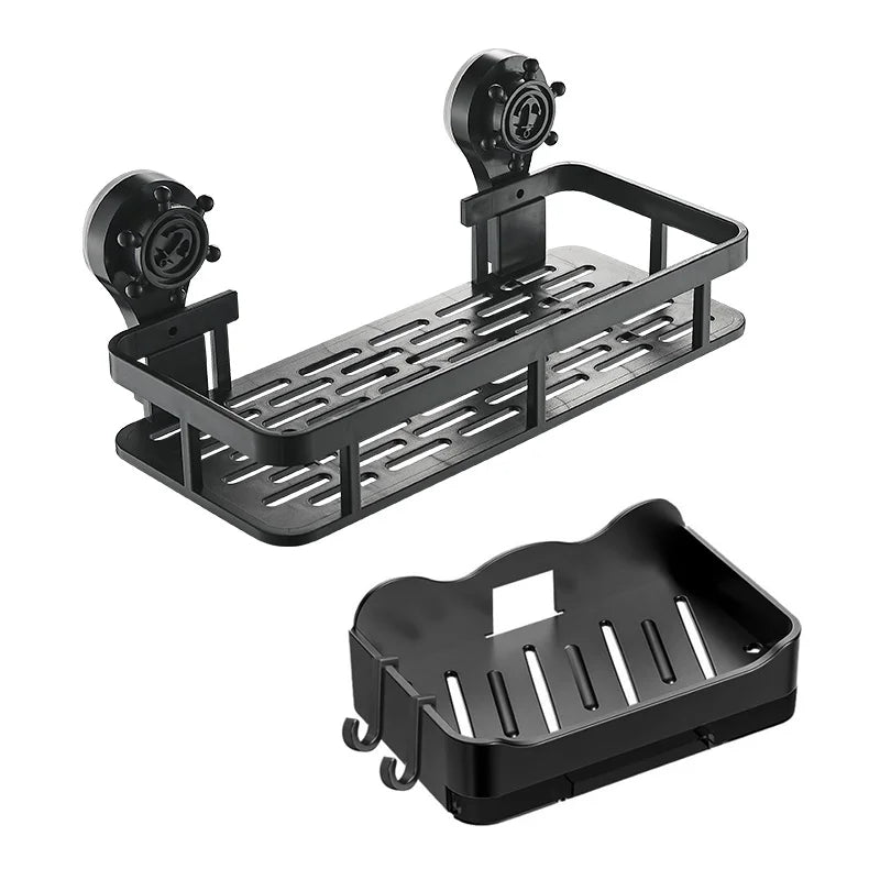 Bathroom Storage Rack Non Perforated Wall Mounted Toilet Toiletries Storage Suction Cup Style Storage Bracket Household Items Qme 1pc A 1pc Soap rack