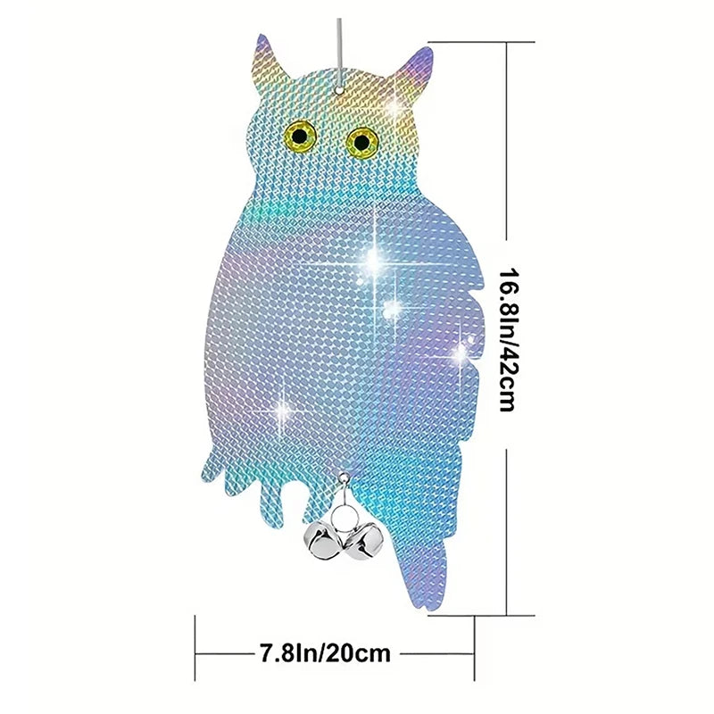 1 2 4 Outdoor Garden Decorative Wind Chime Reflective Owl Fake Hawk Qme