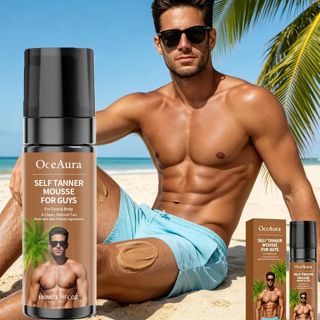 Self Tanner Mousse Natural Sunless Tanning Foam Streak-Free Quick-Drying Gradual Tan Hydrating Beautiful Tan Finish Body Care Qme
